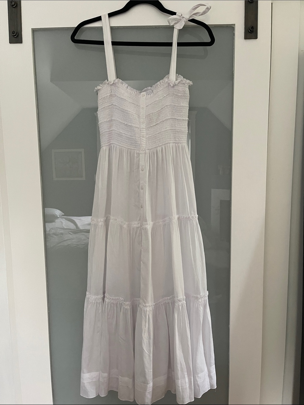 Poupette St. Barth White Smocked Ruffle Top